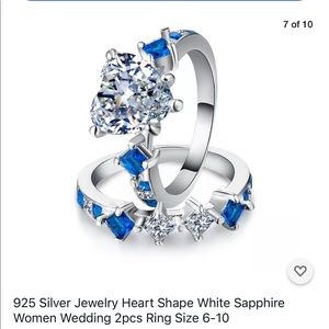 925 stamped created Sapphire ring